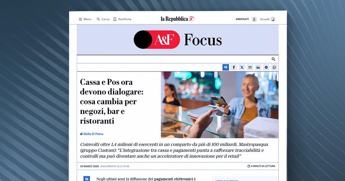 Repubblica - Cassa e Pos ora devono dialogare: cosa cambia per negozi, bar e ristoranti